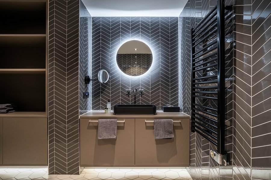 Badezimmer der Suite Spotlight im Designhotel Laurichhof