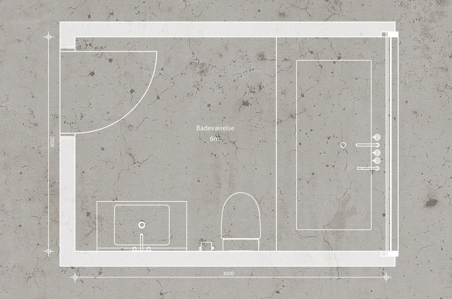 Grundriss des Konzepts „Serenity“ von Bjerg Arkitektur A/S beweist für den 6x6 Design Contest von Geberit